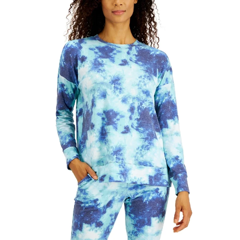Must-have For Autumn And Winter ID Ideology Women's Shades Tie Dyed Top Blue Size Large Must-have For Autumn And Winter ID Ideology Women's Shades Tie Dyed Top Blue Size Large