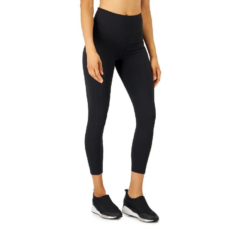 Soft Trends Id Ideology Women's Soft Side Pocket 7/8 Leggings Black Size Small