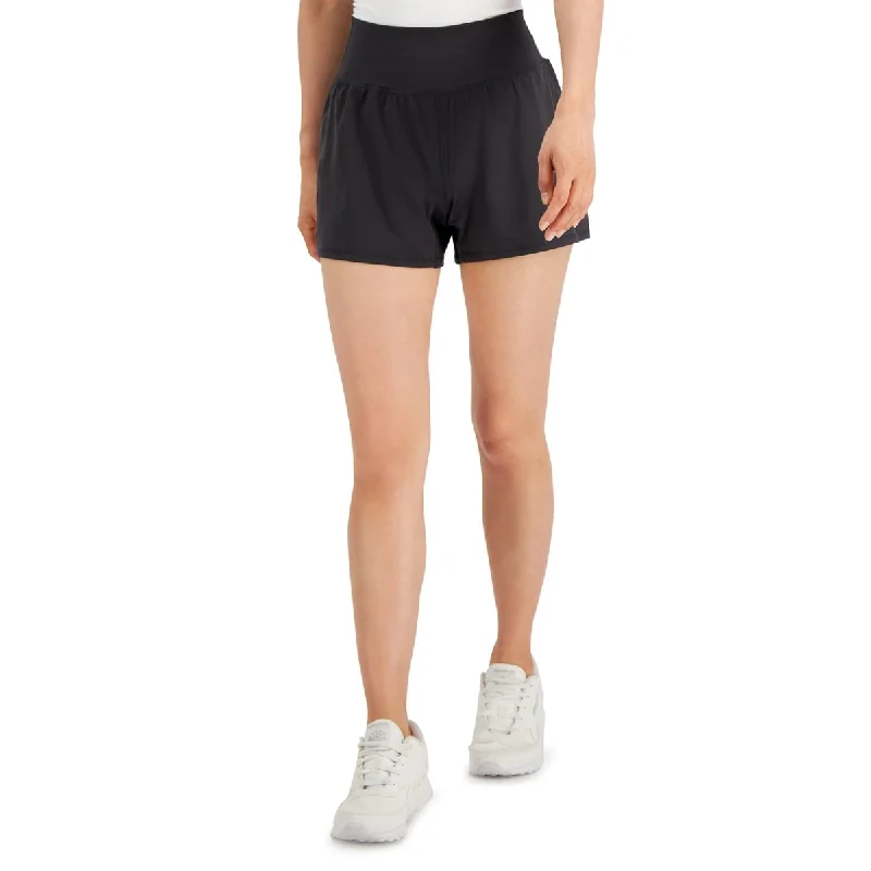 Unique Design ID Ideology Women's Solid Knit Run Shorts Black Size Small