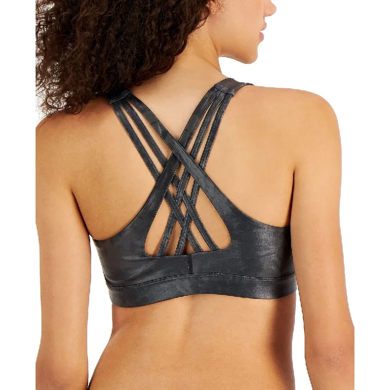 Easy-to-Wear Ideology Women's Spiral Strappy Back Low Impact Sports Bra Black Size Xx-Large Easy-to-Wear Ideology Women's Spiral Strappy Back Low Impact Sports Bra Black Size Xx-Large