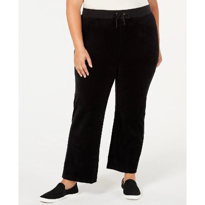 Juicy Couture Women's Trendy Plus Mar Vista Velour Pants Black Size Extra Large - Navy - X-Large