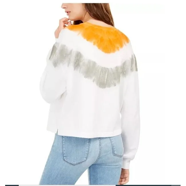 Fashionable Items Rebellious One Junior's Tie Dyed Sweatshirt White Size X-Large