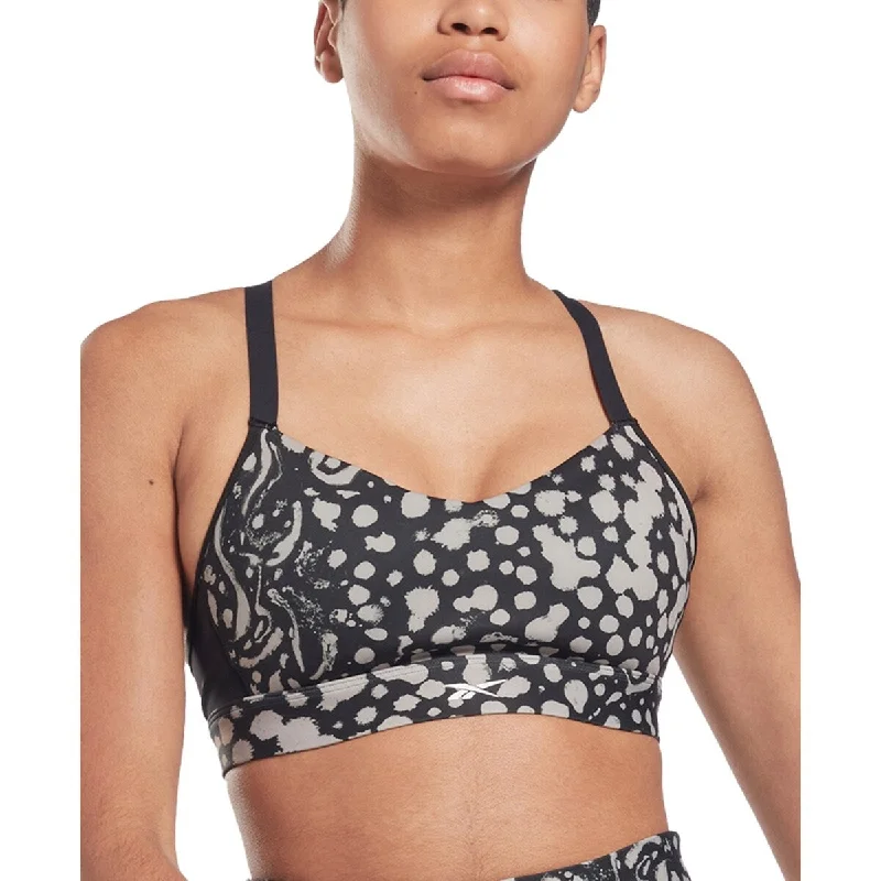 Comfortable Fitwear Reebok Women's Lux Medium Impact Strappy Back Sports Bra Black Size Medium - M Comfortable Fitwear Reebok Women's Lux Medium Impact Strappy Back Sports Bra Black Size Medium - M