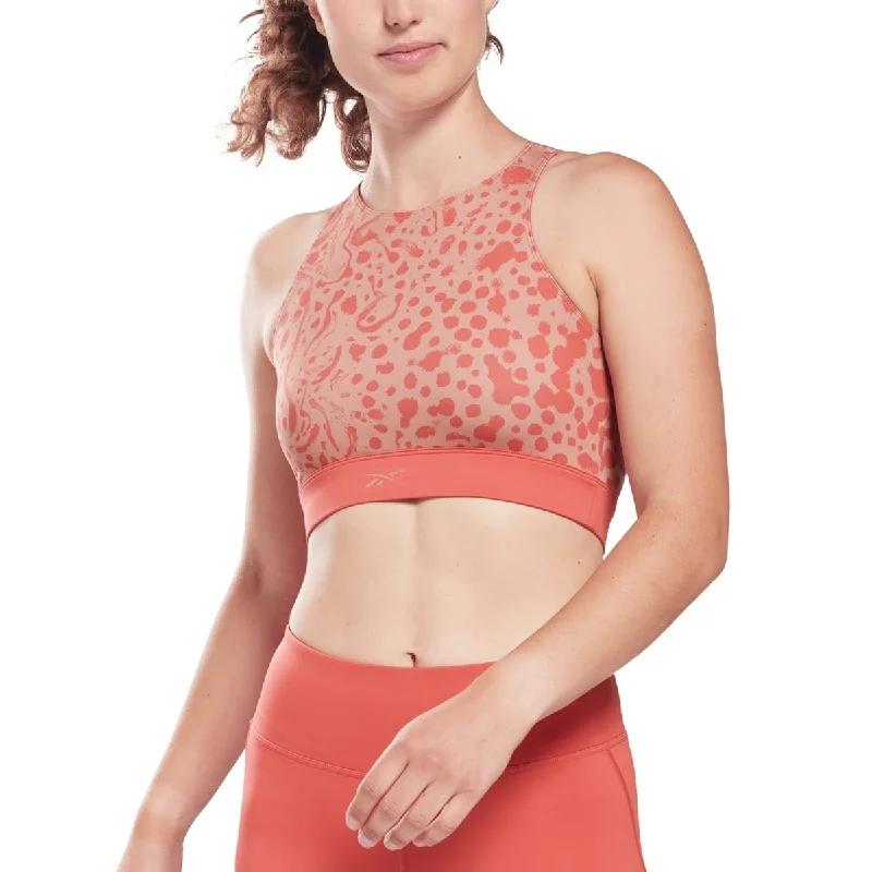 High-end Design Reebok Women's Modern Safari Bralette Red Size XXX-Large - 3XL