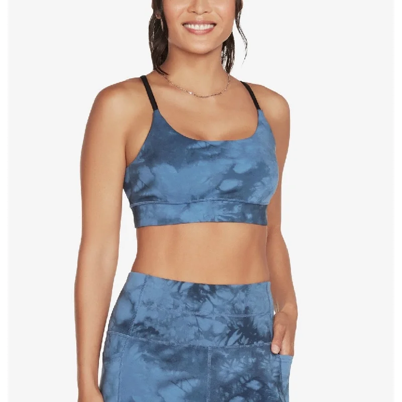 Classic Design Skechers Women's Strappy Crossback Sports Bra Blue Size Small