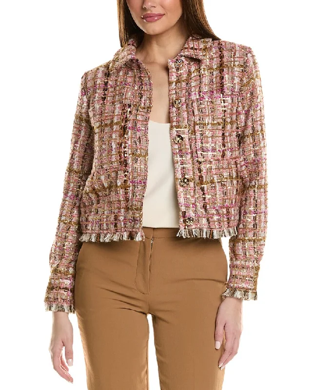 Elegant And Noble Adrienne Landau Tweed Crop Jacket