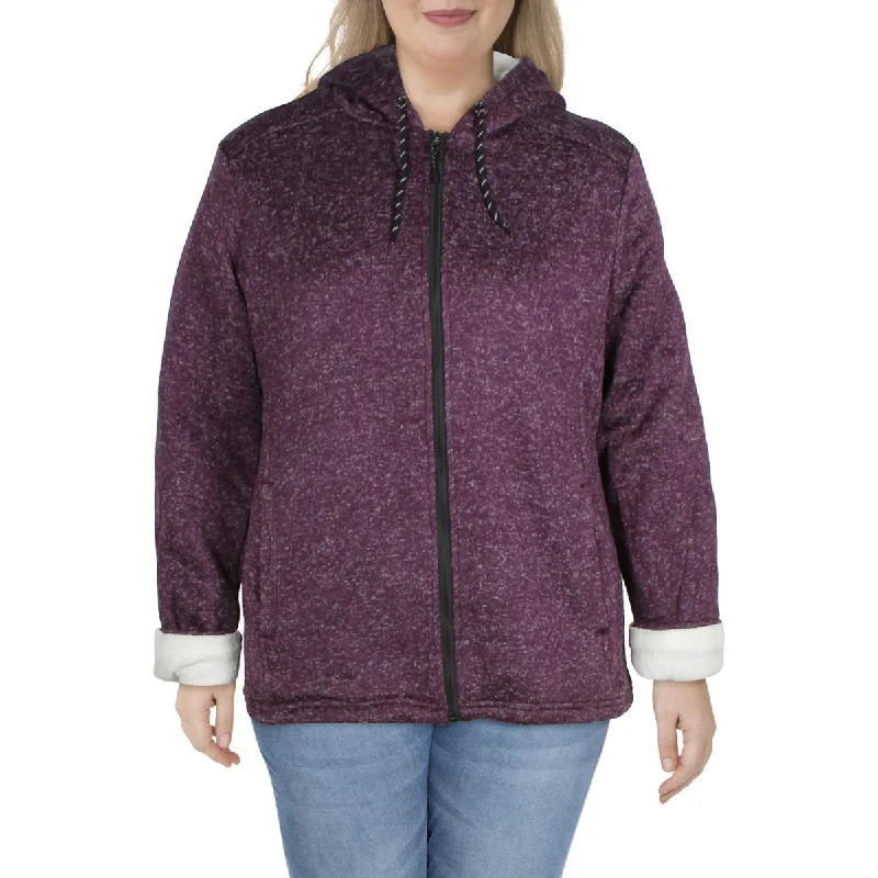 Sweet Girl Big Chill Women's Plus Size Knit Sweater Jacket with Faux Sherpa Lining