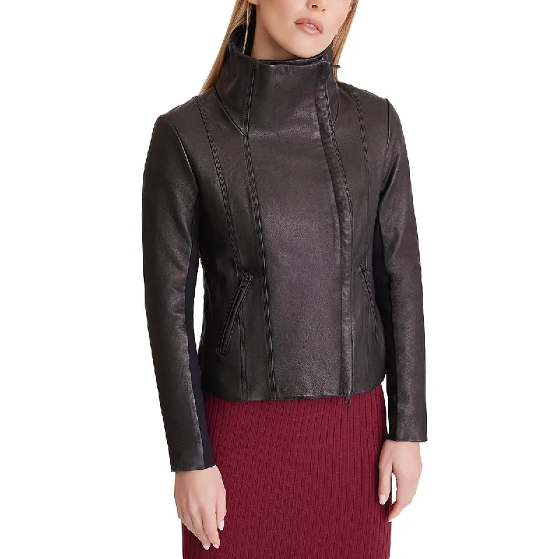 Timeless Outfits Blanc Noir Womens Faux Leather Heavy Motorcycle Jacket