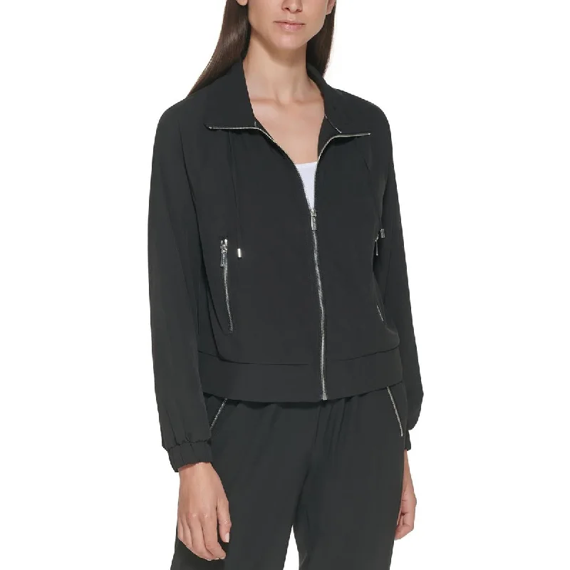 Trends Calvin Klein Womens Stretch Zipper Overcoat