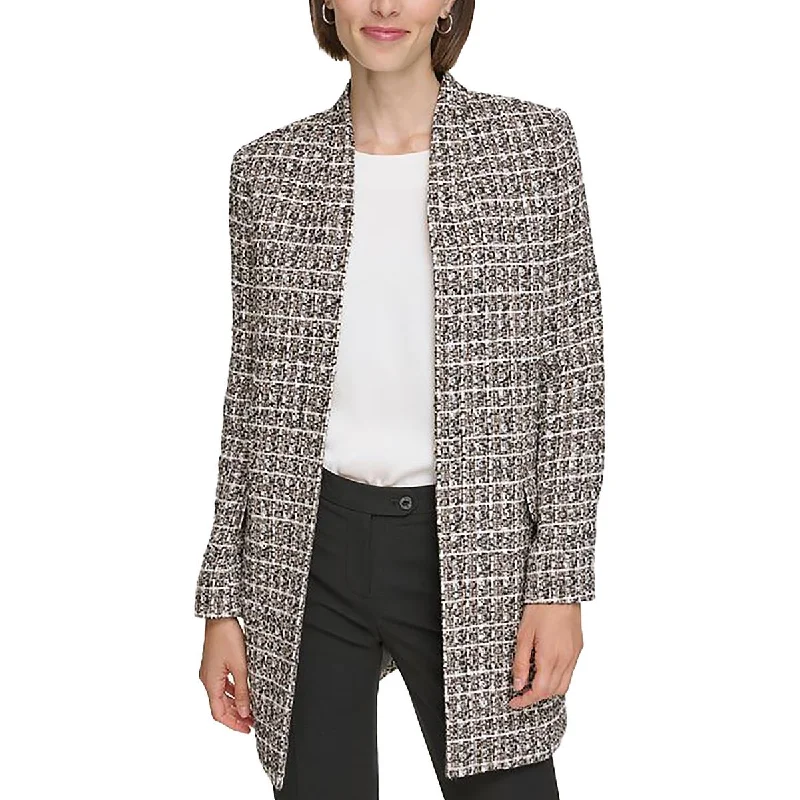 Relaxed Tops Calvin Klein Womens Textured Open Front Long Coat