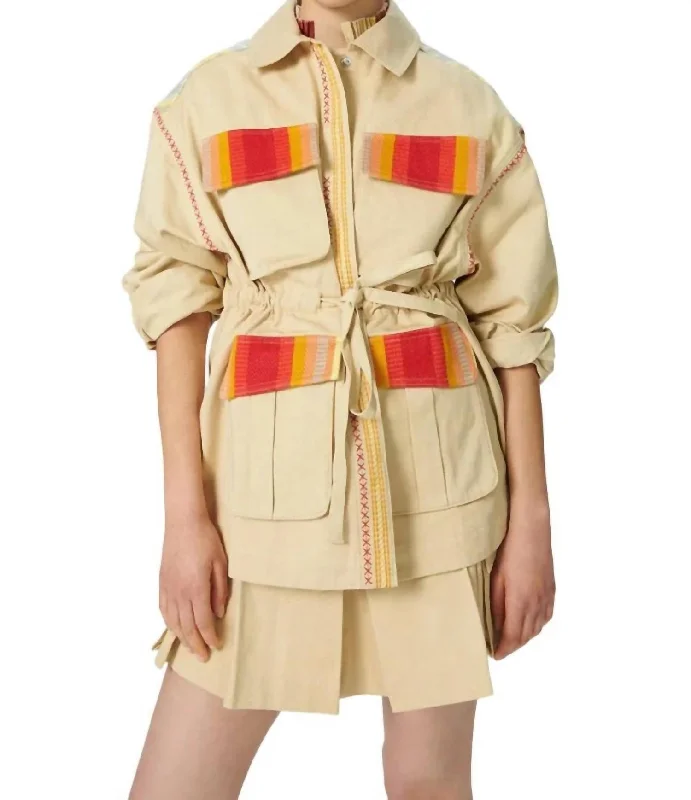 Fashionable Prints Cypress Embroidered Jacket In Palm Dye Olive