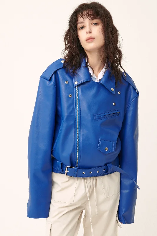 Classic And Versatile Emma Pleather Rider Jacket