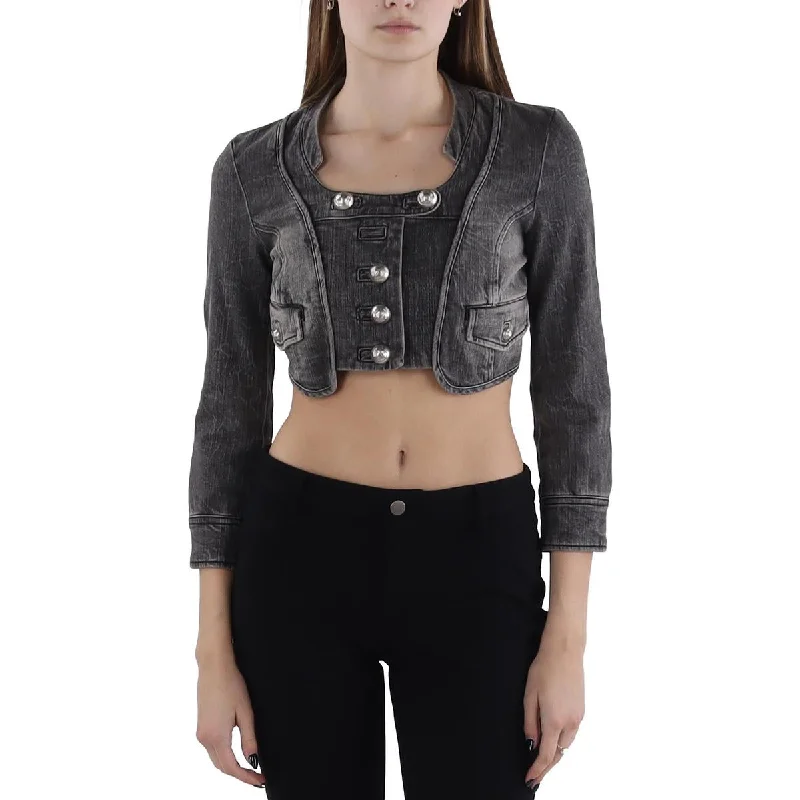Fashionable And Fashionable Guess Womens Buttons Casual Wear Denim Jacket
