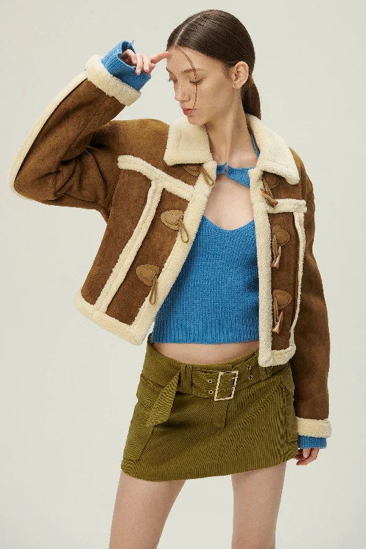 Comfortable And Casual Helen Duffle Shearling Jacket