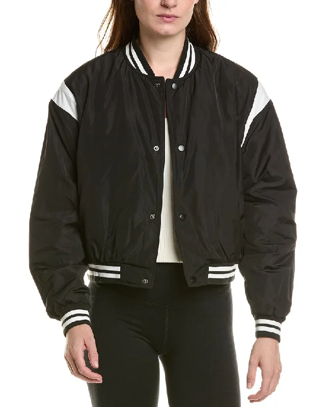 New Products IVL Collective Cropped Varsity Bomber Jacket