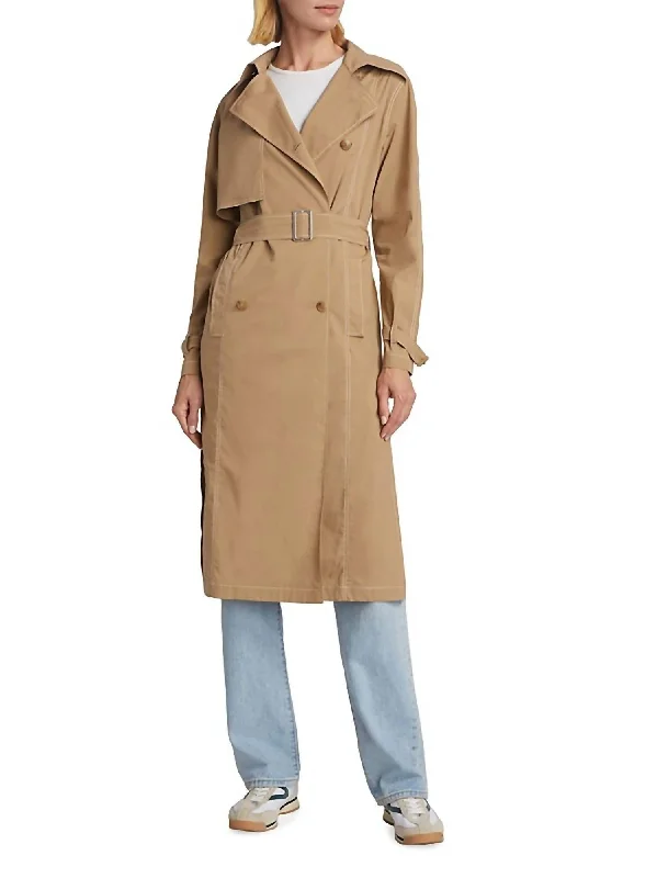 Stylish Wear Last Night Trench Coat In Camel