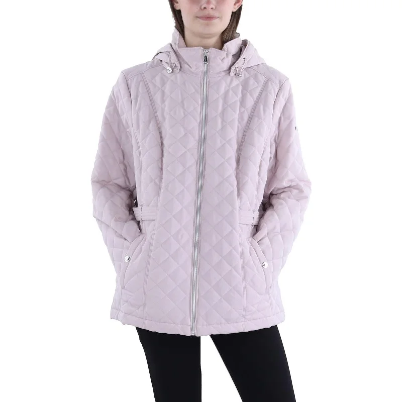Casual And Versatile Laundry by Shelli Segal Womens Hooded Short Quilted Coat