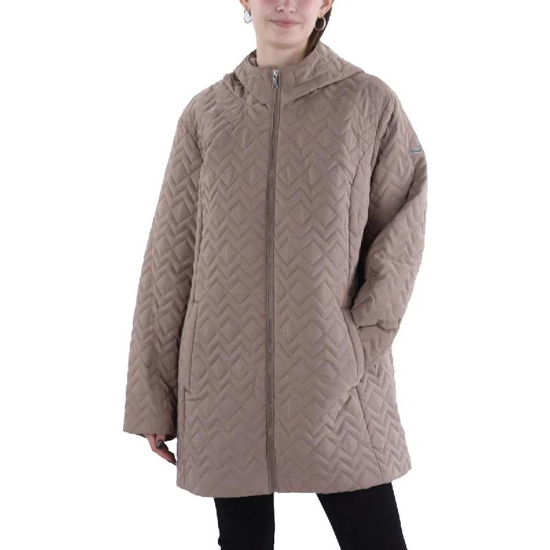 Relaxed And Casual Laundry by Shelli Segal Womens Lightweight Hooded Quilted Coat