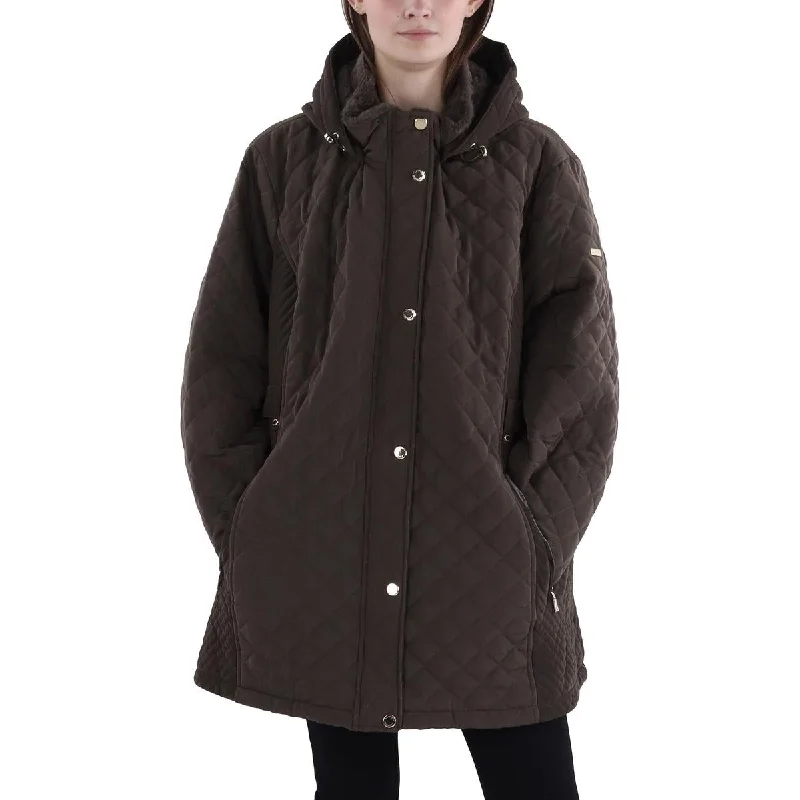 Personalized Wear Laundry by Shelli Segal Womens Plus Faux Fur Hooded Quilted Coat Personalized Wear Laundry by Shelli Segal Womens Plus Faux Fur Hooded Quilted Coat
