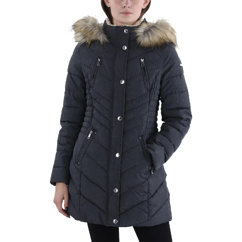 Relaxed Fit Laundry by Shelli Segal Womens Quilted Hooded Puffer Jacket