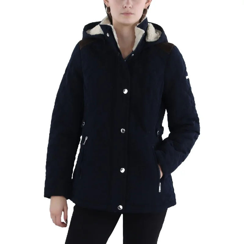 Noble And Elegant Laundry by Shelli Segal Womens Quilted Hooded Quilted Coat