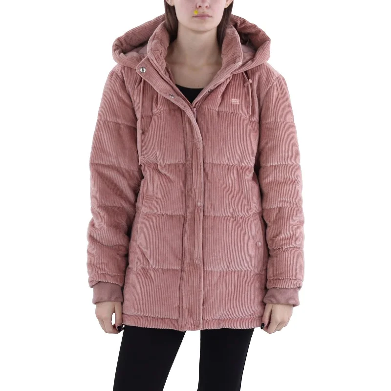 Exquisite Fabrics Levi Strauss & Co. Womens Corduroy Hooded Puffer Jacket