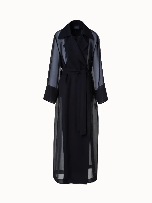 Smart Casuals Long Trench Coat in Silk