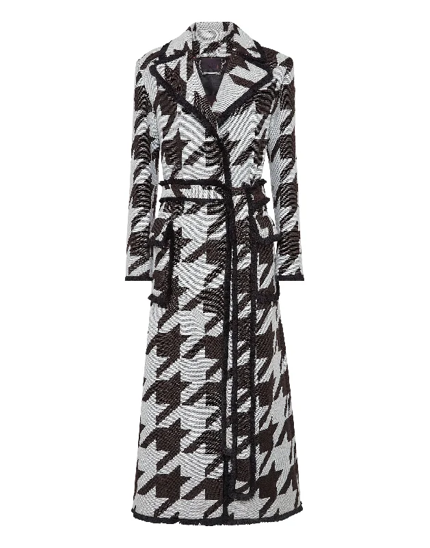 Quality Tailoring Long Vest Coat Pied de poul