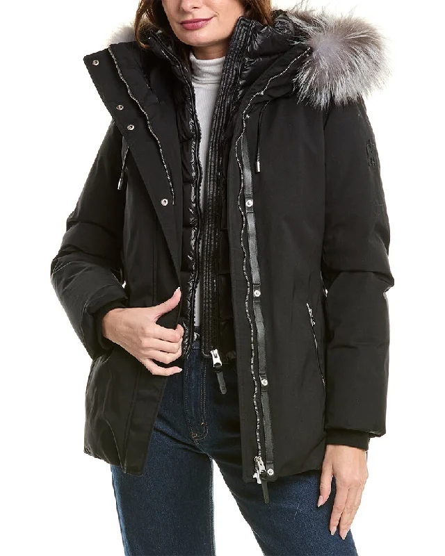 Summer Comfort Mackage Jeni XZ Leather-Trim Coat