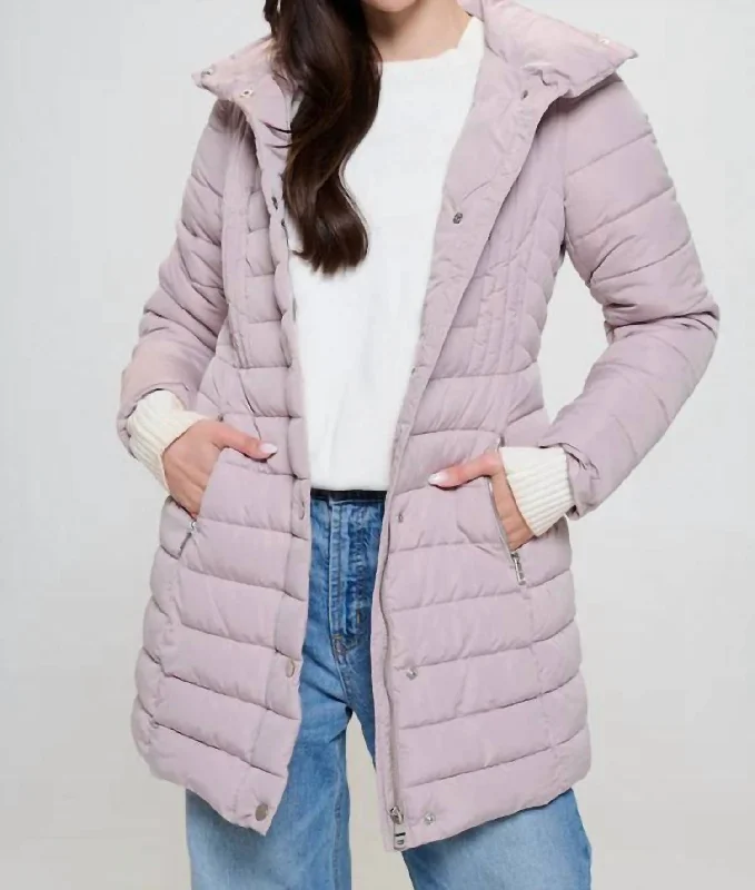Dressing Tips Mochina Moto Puffer Jacket In Taupe