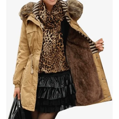 PARKA COAT WITH FAUX FUR LINING