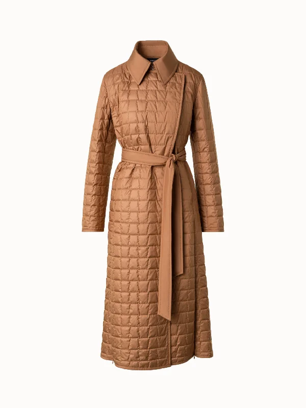 Autumn Selection Quilted Trapezoid Long Coat