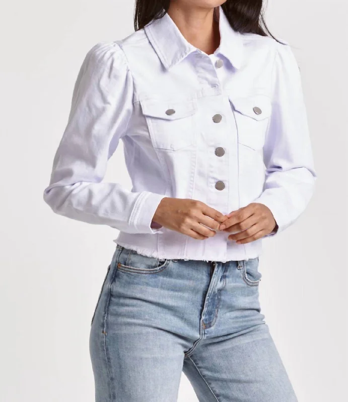 Personalized Series Roselyn Cut Off Jacket In Optic White
