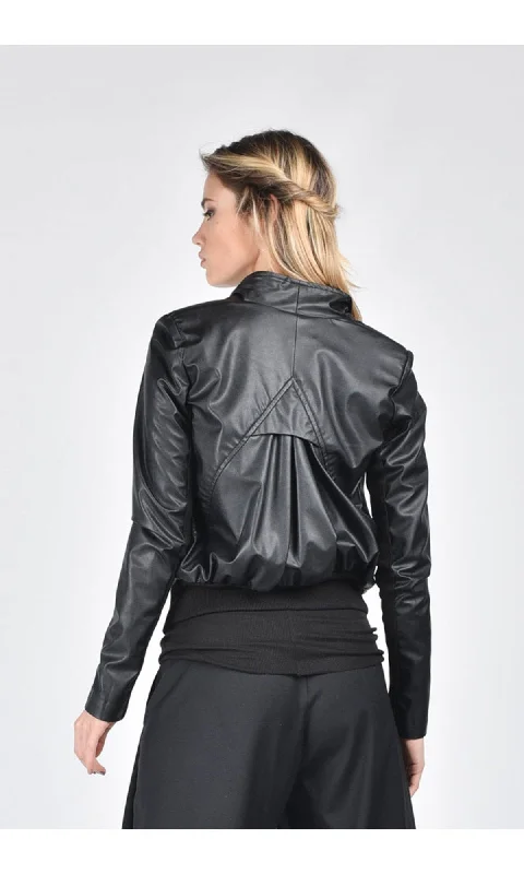 Short Vegan Leather Jacket