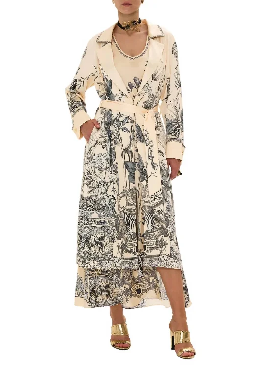 Cozy Knits Soft Trench Coat In Etched Into Eternity