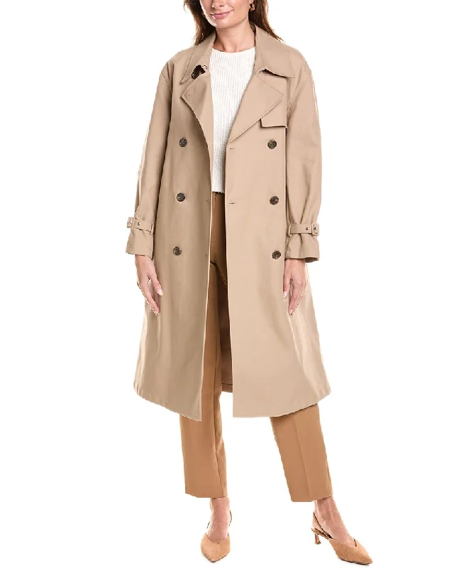 Soft And Comfortable Theory Double-Breasted Trench Coat