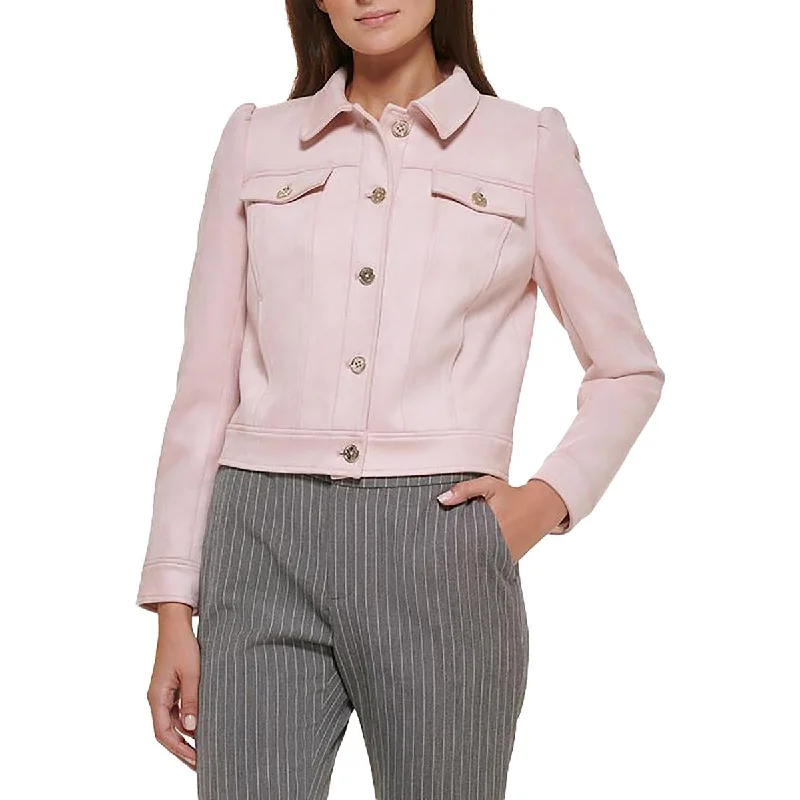 Urban Comfort Tommy Hilfiger Womens Faux Suede Office Soft Shell Jacket