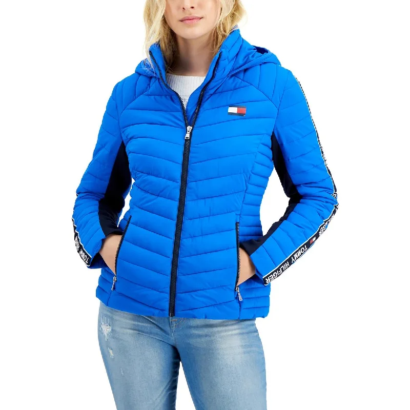 Soft Textures Tommy Hilfiger Womens Logo Warm Puffer Jacket