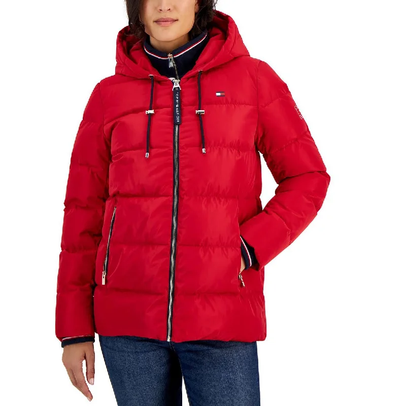 Soft And Comfortable Tommy Hilfiger Womens Puffer Hooded Quilted Coat