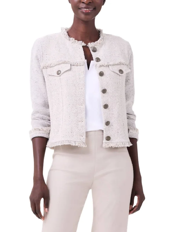 Relaxed Fits Utility Fringe Mix Jacket In Cobble