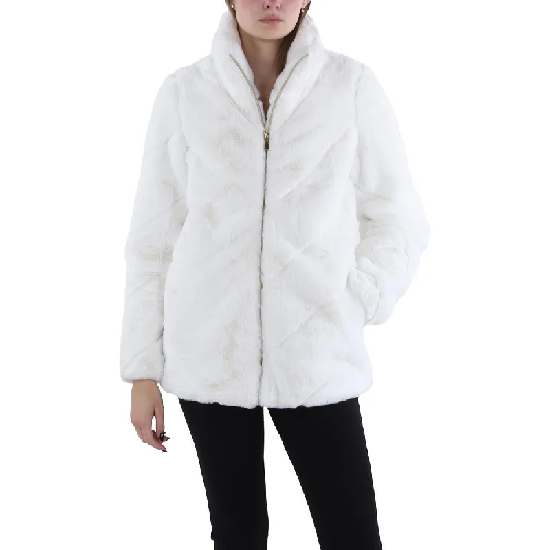 Avant-garde Design Via Spiga Womens Faux Fur Cold Weather Faux Fur Coat