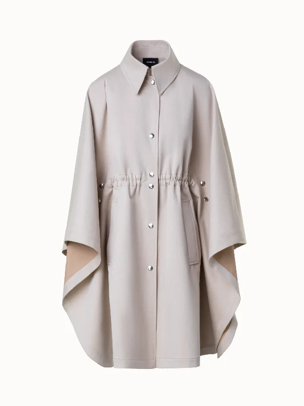 Chic Outfits Water Repellent Cape Coat in Cotton Twill