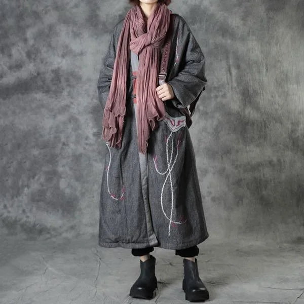 Celebrity Style Winter Fashion Simplicity Zen V-neck Collar Loose Keep Warm Women Parka Coat Celebrity Style Winter Fashion Simplicity Zen V-neck Collar Loose Keep Warm Women Parka Coat