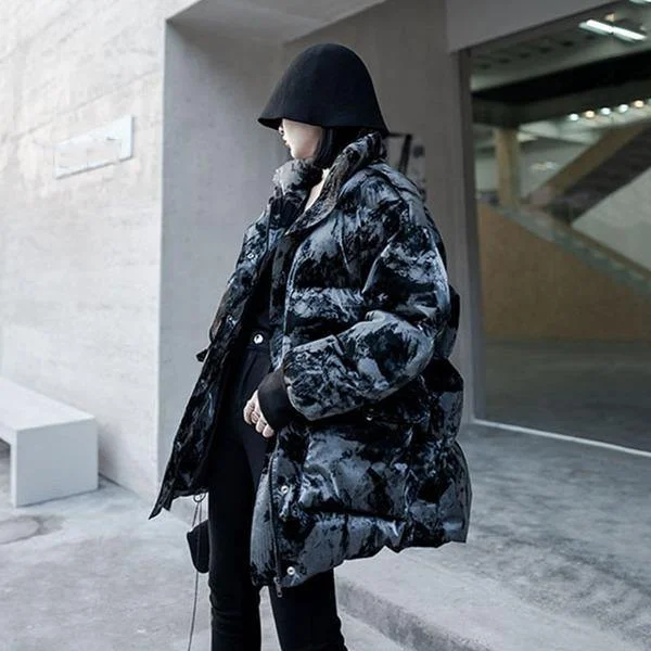 Body Design Winter New Print Parka Women Stand Collar Loose Fashion Keep Warm Short Parka Coat Simplicity Street Trendy Body Design Winter New Print Parka Women Stand Collar Loose Fashion Keep Warm Short Parka Coat Simplicity Street Trendy