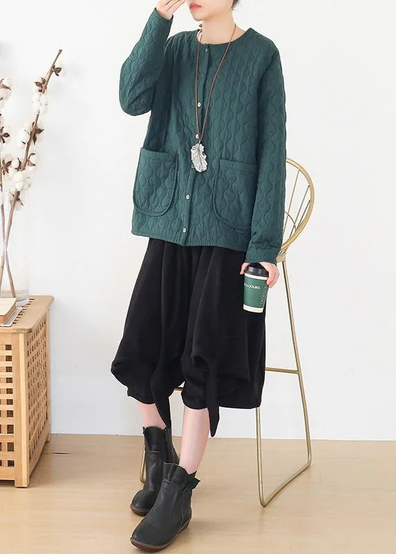 Fresh And Natural winter women blackish green warm quilted jacket cotton thick short coat
