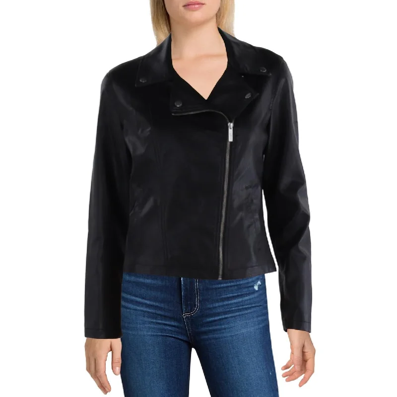 Youthful Style Z Supply Womens Trina Faux Leather Short Motorcycle Jacket