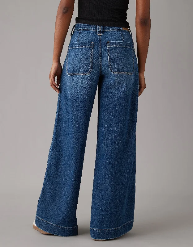 Advanced Design AE AE Dreamy Drape Stretch Baggy Ultra Wide-Leg Super High-Waisted Jean