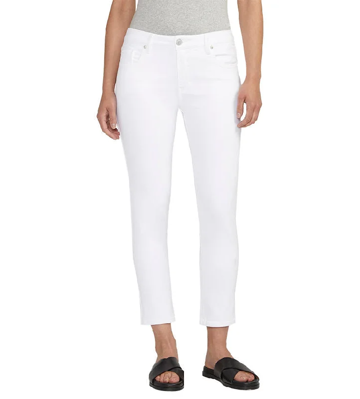 Cozy Fashions Cassie Mid Rise Crop Jeans, White | JAG