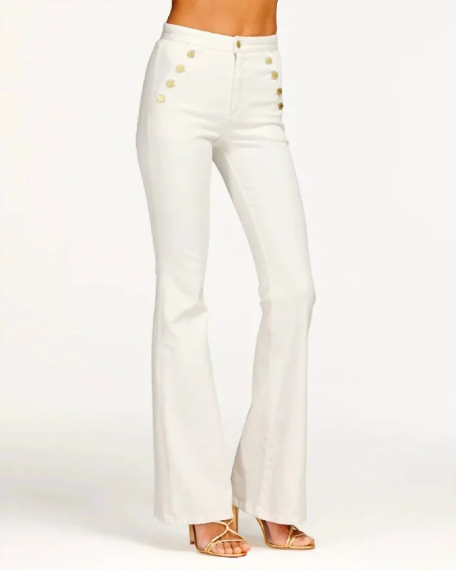Modern Chic Helena High Rise Flare Jean In White
