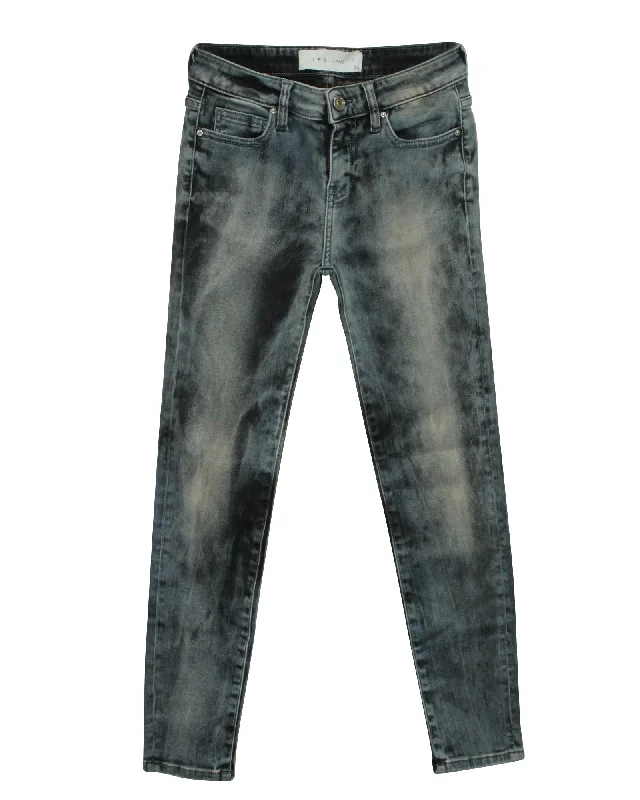Sporty Elegance Iro Acid-Washed Jeans in Blue Cotton